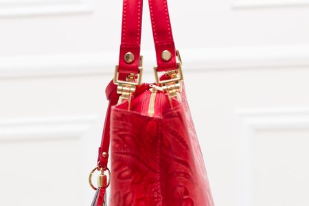 Real leather handbag Glamorous by GLAM - Red -