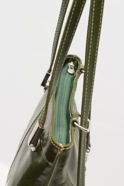 Dámská kožená kabelka dlouhé uši - zelená -