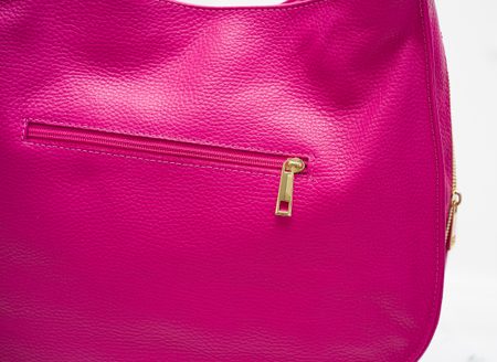 Damska skórzana torebka na ramię Glamorous by GLAM -różowy -