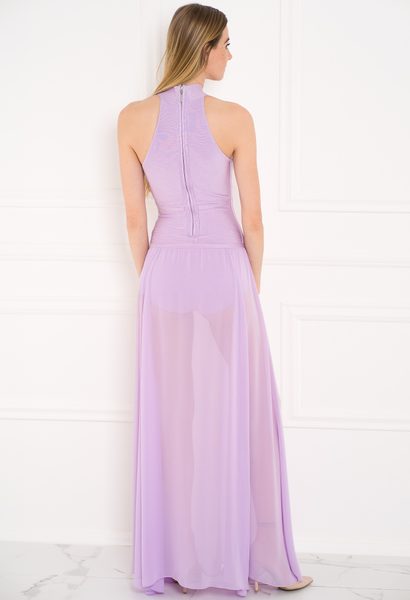 Damska bandażowa sukienka Guess by Marciano - purpurowy -