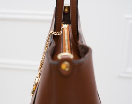 Real leather handbag Glamorous by GLAM - Brown -