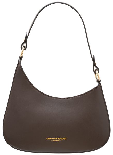 Kožená kabelka ražená tmavě hnědá -