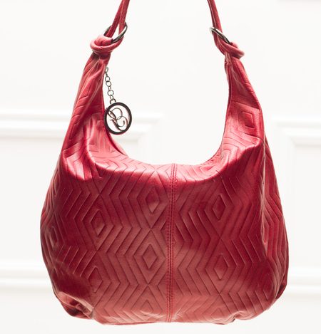 Bolso de hombro de cuero para mujer Glamorous by GLAM - Borgoña -