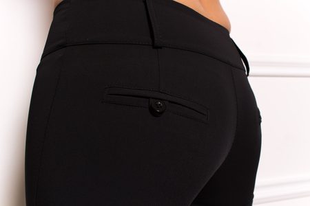 Dámské společenské kalhoty s puky - černá -