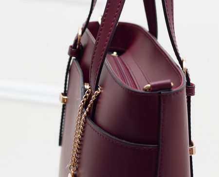 Real leather handbag Glamorous by GLAM - Wine -