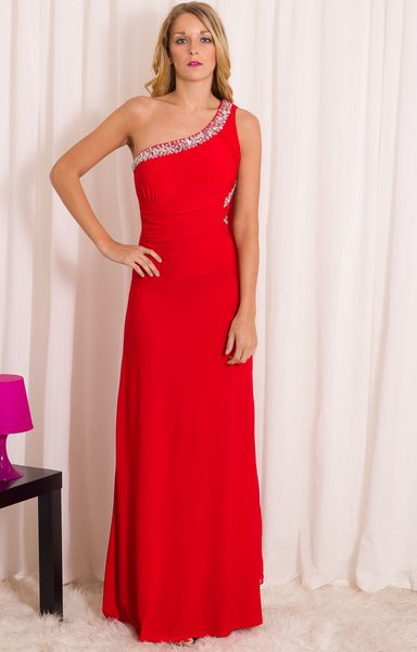 Vestido largo de mujer Due Linee - Rojo -