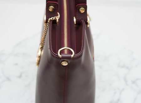 Real leather handbag Glamorous by GLAM - Wine -