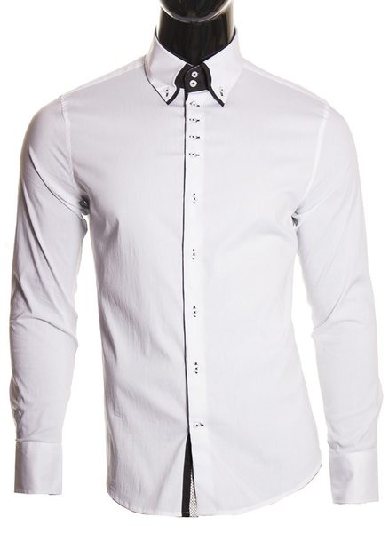 Camisa de hombre - Blanco-negro -