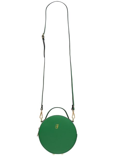 Dámská kožená crossbody kabelka kulatá matná - zelená -