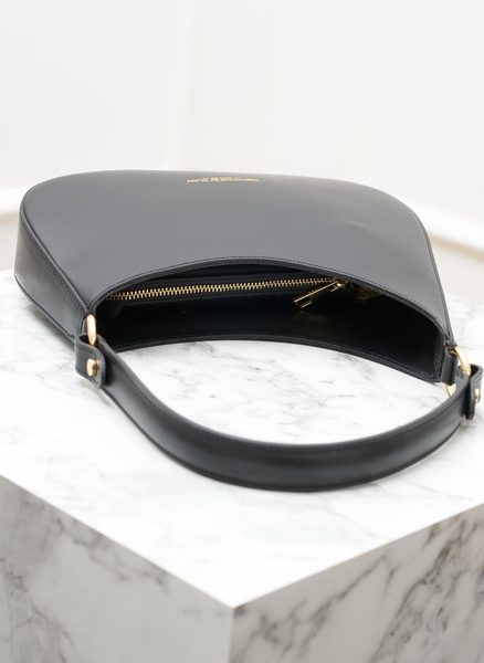 Kožená kabelka ražená černá -