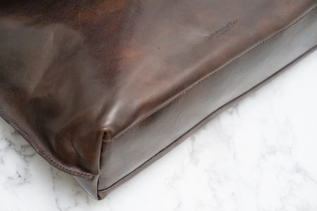 Kožená velká kabelka jednoduchá - tmavě hnědá