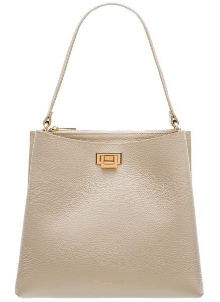 Real leather shoulder bag Glamorous by GLAM - Beige -