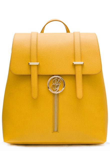 Women's real leather backpack Glamorous by GLAM - Yellow -