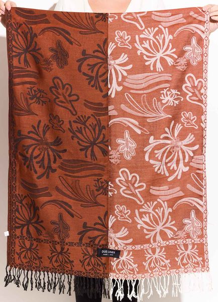 Foulard donna Due Linee - Marrone -