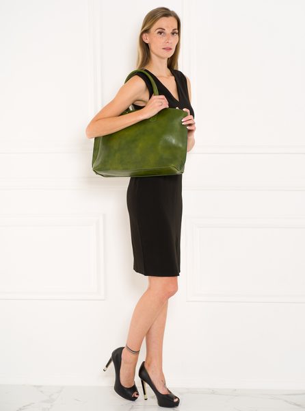 Real leather shoulder bag Glamorous by GLAM Santa Croce - Green -