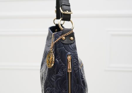 Real leather shoulder bag Glamorous by GLAM - Blue -