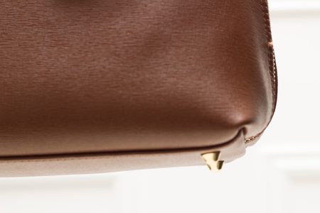 Dámska kožená kabelka zo safiánové kože - hnedá -