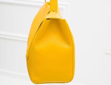 Real leather shoulder bag Glamorous by GLAM - Yellow -