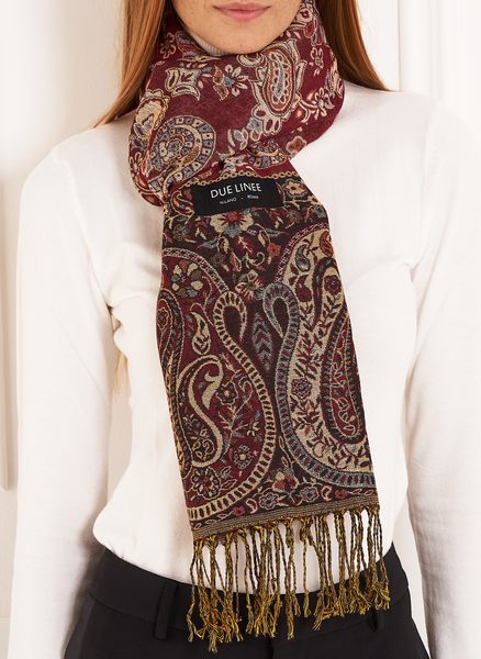 Scarf Due Linee - Wine -