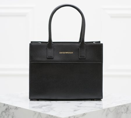Emporio Armani kožená kabelka do ruky - černá -
