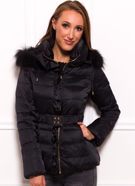 Glamadise.hu Fashion paradise - Női téli kabát eredeti rókaszőrrel  Glamorous by GLAM - Fekete - Glamorous by GLAM - Téli kabátok - Női ruházat  - Divat olasz design