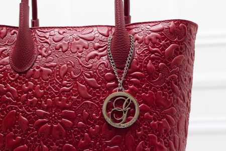 Real leather shoulder bag Glamorous by GLAM - Wine -