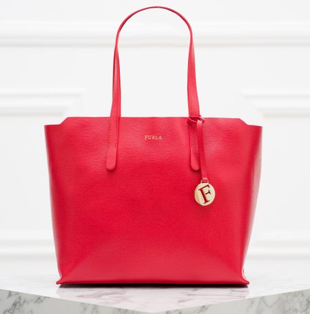 Real leather shoulder bag Furla - Red -