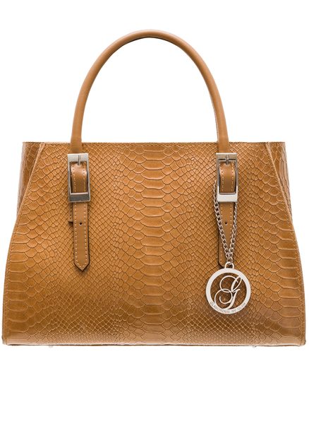 Real leather handbag Glamorous by GLAM - Brown -