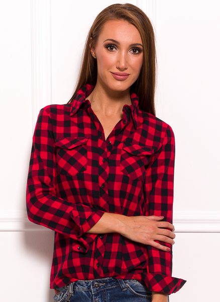 Dámská kostkovaná košile - červená -