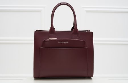 Real leather handbag Glamorous by GLAM - Wine -