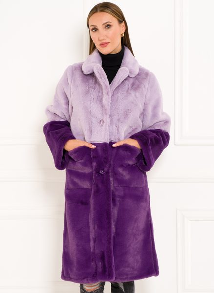 Cappotto Teddy donna Due Linee - Viola -