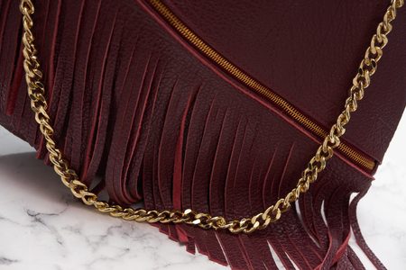 Real leather shoulder bag Glamorous by GLAM - Wine -