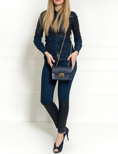 Real leather crossbody bag Glamorous by GLAM - Blue -