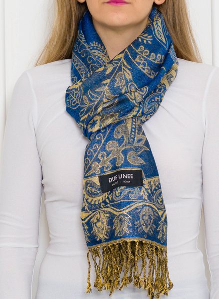 Women's scarf Due Linee - Blue -