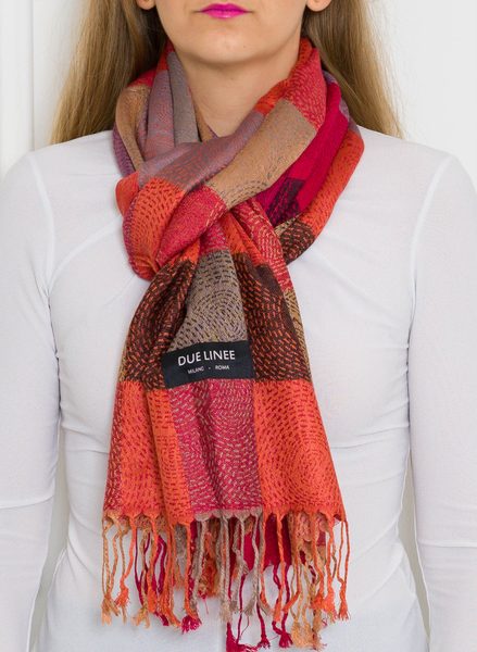 Women's scarf Due Linee - Red -