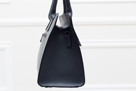 Dámská kožená kabelka kombinace kůže saffiano - šedá -