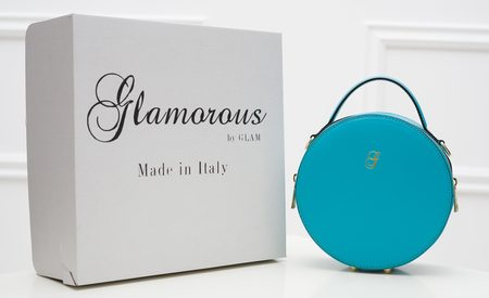 Damska skórzana crossbody torebka Glamorous by GLAM - niebieski -