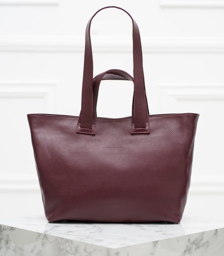 Real leather shoulder bag Glamorous by GLAM - Wine -