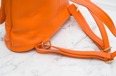 Skórzany plecak damski Glamorous by GLAM - pomarańczowy -