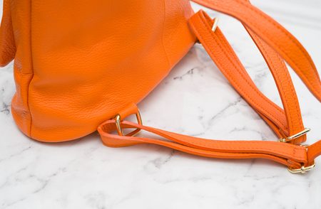 Mochila de mujer de cuero genuino Glamorous by GLAM - Naranja -