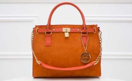 Real leather handbag Glamorous by GLAM - Orange -