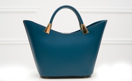 Real leather handbag Glamorous by GLAM - Blue -