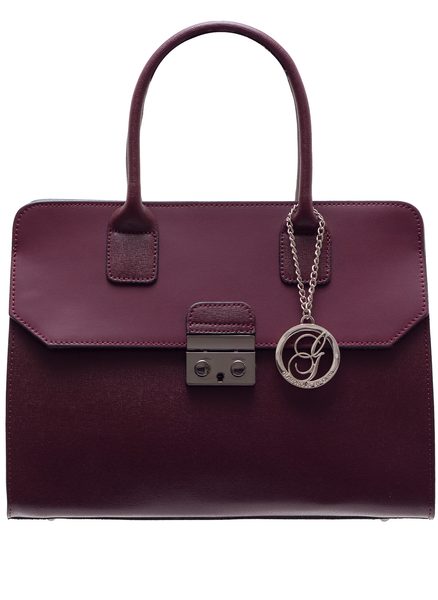 Real leather handbag Glamorous by GLAM - Wine -