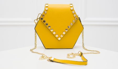 Real leather crossbody bag Glamorous by GLAM - Yellow -