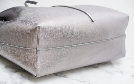 Real leather shoulder bag PATRIZIA PEPE - Silver -