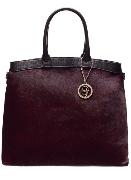 Real leather handbag Glamorous by GLAM - Wine -