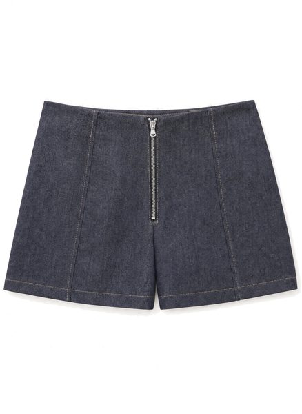 Compleu denim sacou și pantaloni scurți -