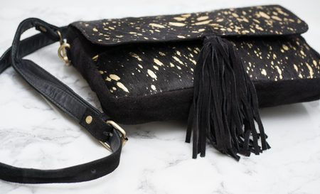 Női bőr crossbody Glamorous by GLAM - Fekete -