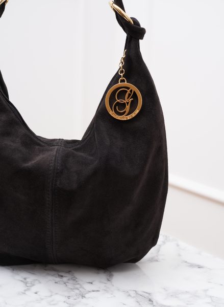 Dámská semišová kabelka černá -