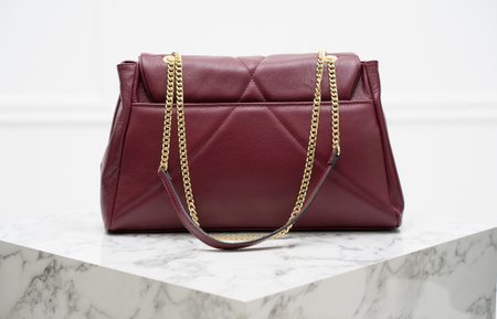 Geantă de umăr din piele pentru femei Glamorous by GLAM - Culoarea vinului -